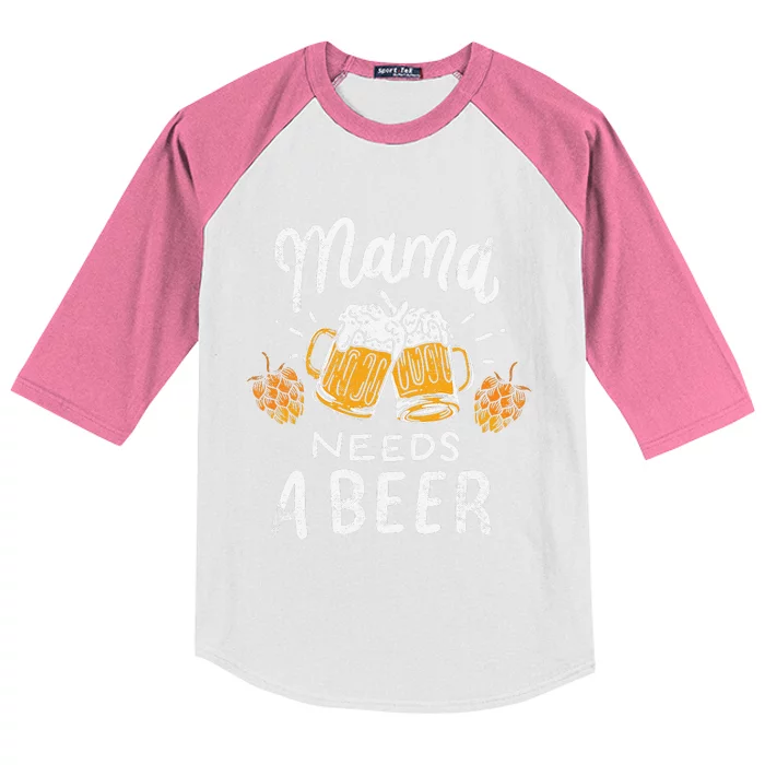 Mama Needs A Beer Alcohol Cinco De Mayo MotherS Day Kids Colorblock Raglan Jersey