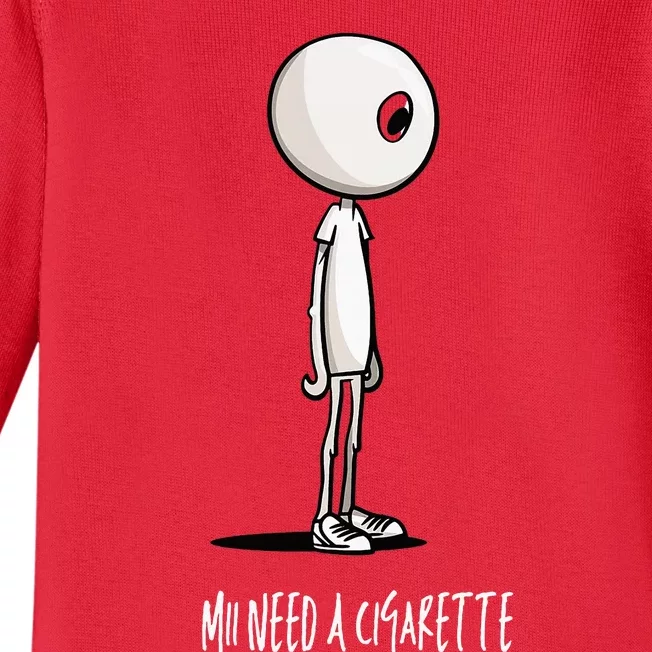 Mii Need A Cigarette Baby Long Sleeve Bodysuit