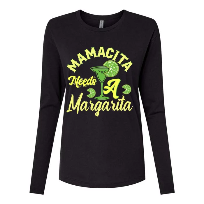 Mamacita Needs A Margarita Womens Cotton Relaxed Long Sleeve T-Shirt