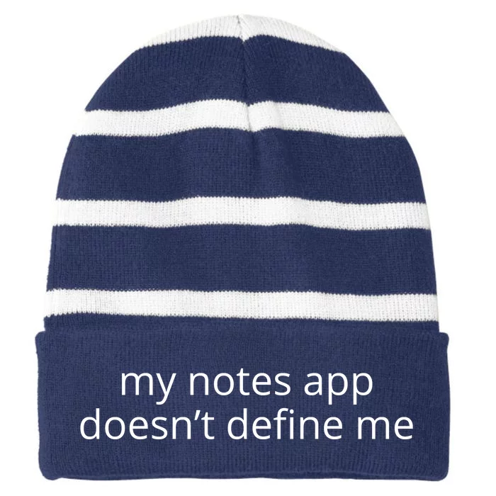 My Notes App Doesn’T Define Me Striped Beanie with Solid Band