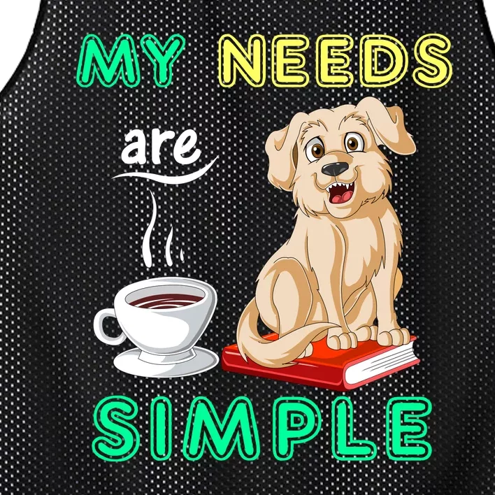 My Needs Are Golden Retriver Coffee And Reading Mesh Reversible Basketball Jersey Tank