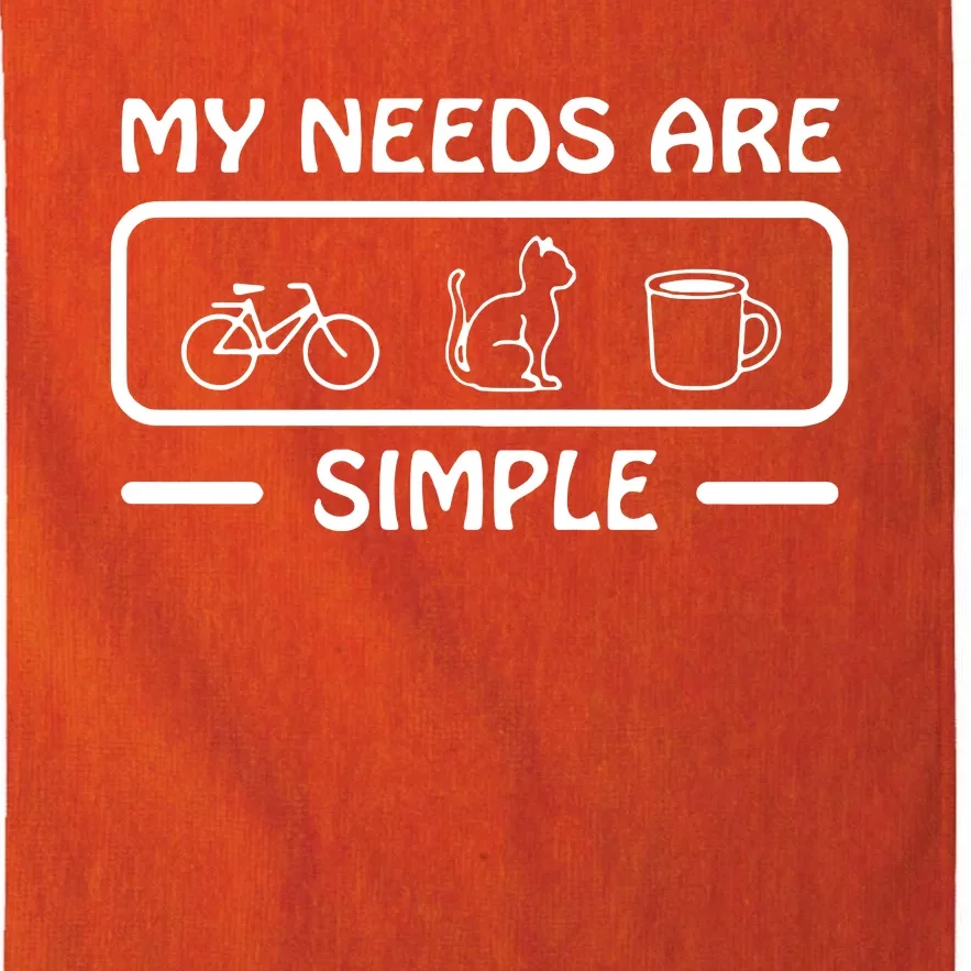 My Needs Are Simple Bicycle Cat Coffee Platinum Collection Golf Towel