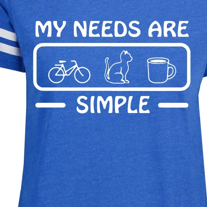 My Needs Are Simple Bicycle Cat Coffee Enza Ladies Jersey Football T-Shirt