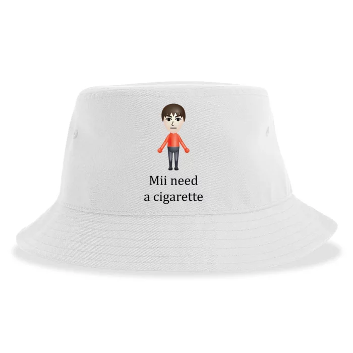 Mii Need A Cigarette Funny Sustainable Bucket Hat