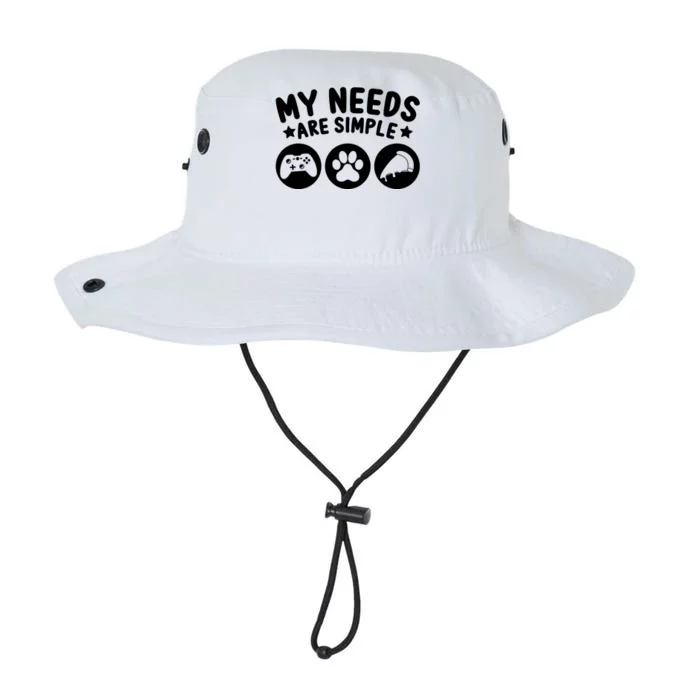 My Needs Are Simple Video Game Dogs Cats Pizza Gamer Gift Legacy Cool Fit Booney Bucket Hat