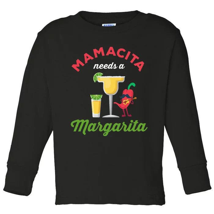 Mamacita Needs a Margarita Toddler Long Sleeve Shirt