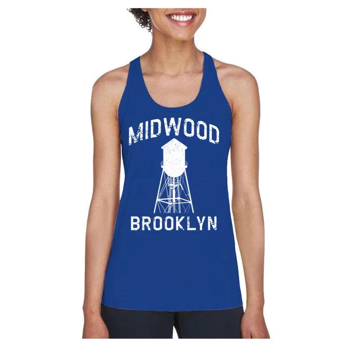 Midwood Nyc Brooklynite Gift Brooklyn Water Tower Gift Women's Racerback Tank