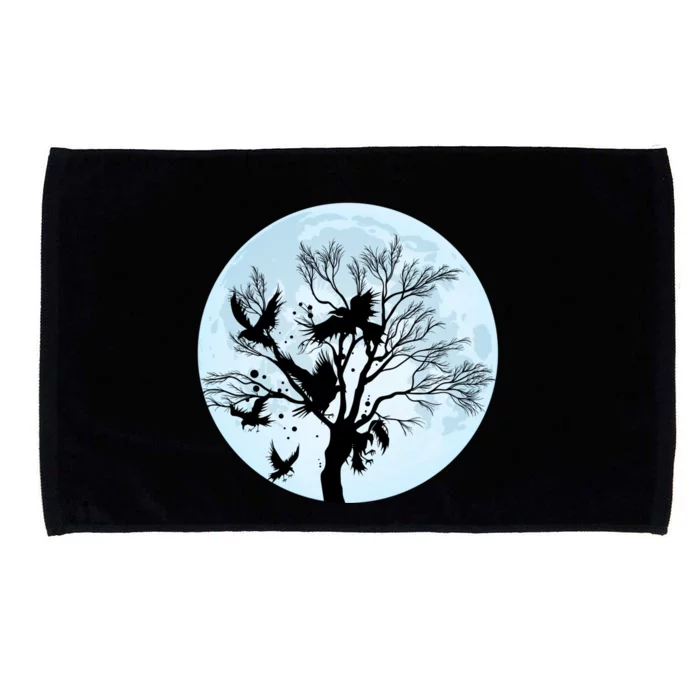 Moonlight Night Black Crow Forest Animal Bird Raven Microfiber Hand Towel