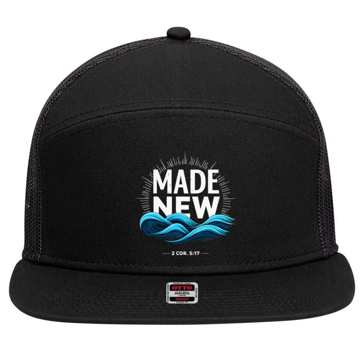 Made New Baptized Baptism 7 Panel Mesh Trucker Snapback Hat