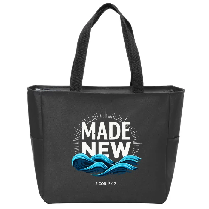 Made New Baptized Baptism Zip Tote Bag