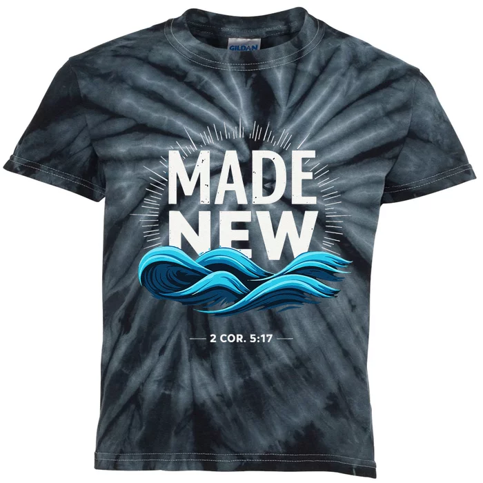 Made New Baptized Baptism Gift Kids Tie-Dye T-Shirt