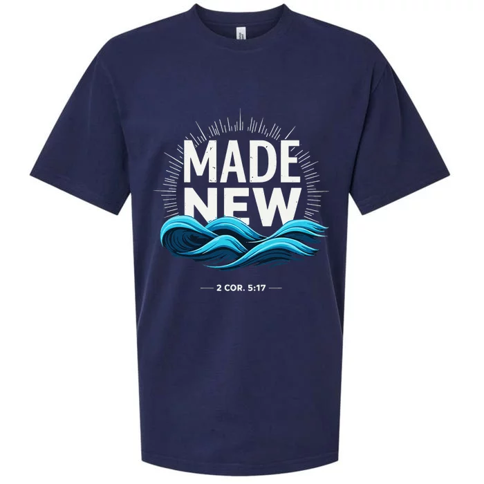 Made New Baptized Baptism Gift Sueded Cloud Jersey T-Shirt