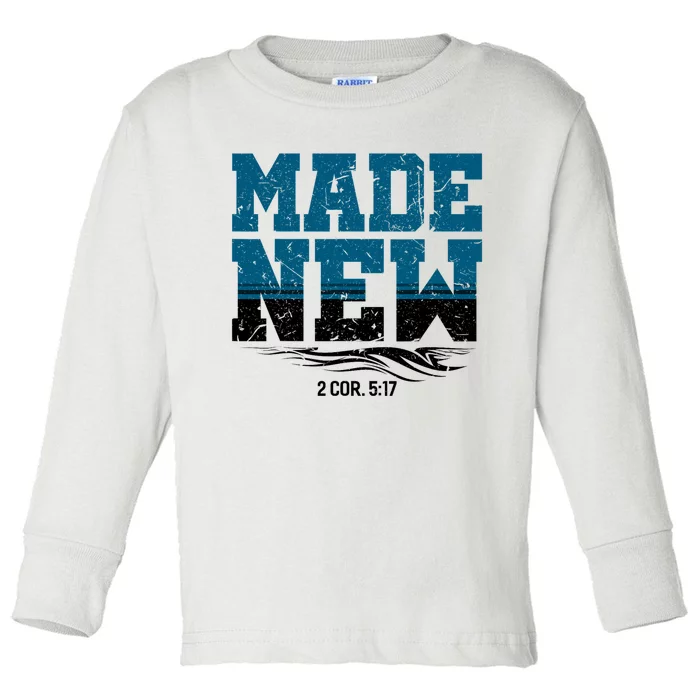 Made New Baptism Christian Toddler Long Sleeve Shirt