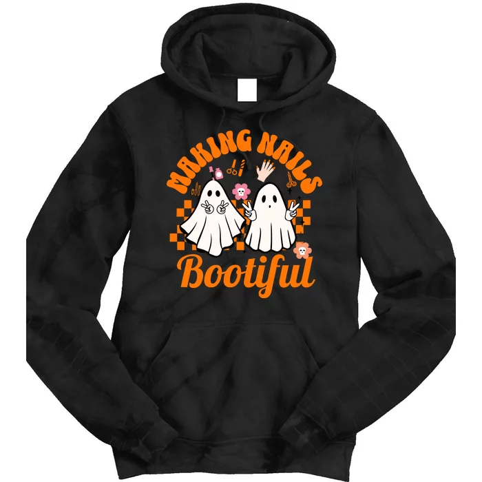 Making Nails Bootiful Halloween For Nail Technicians Artists Tie Dye Hoodie