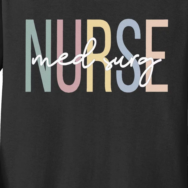 MedicalSurgical Nursing Boho Med Surg Nurse Kids Long Sleeve Shirt