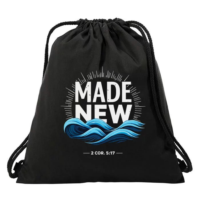 Made New Baptized Baptism Drawstring Bag