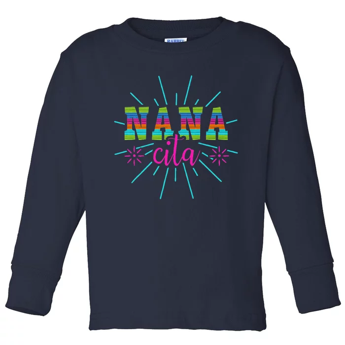 Mexican Nanacita Cinco De Mayo Mother's Day Toddler Long Sleeve Shirt