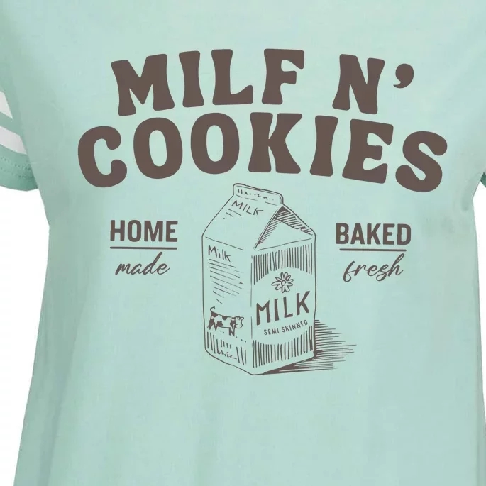 Milf N Cookies Stay At Home Enza Ladies Jersey Football T-Shirt