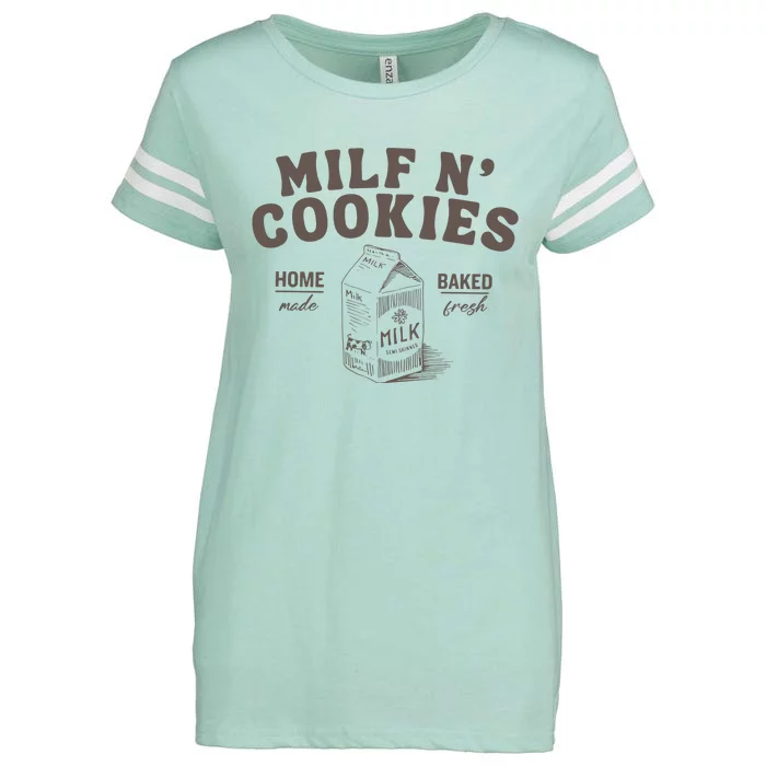 Milf N Cookies Stay At Home Enza Ladies Jersey Football T-Shirt