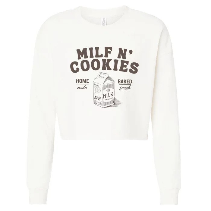 Milf N Cookies Stay At Home Cropped Pullover Crew