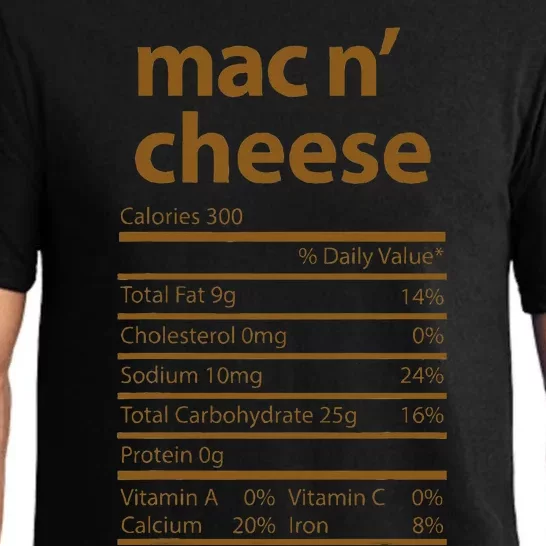 Mac N Cheese Family Thanksgiving Nutrition Fact Food Pajama Set