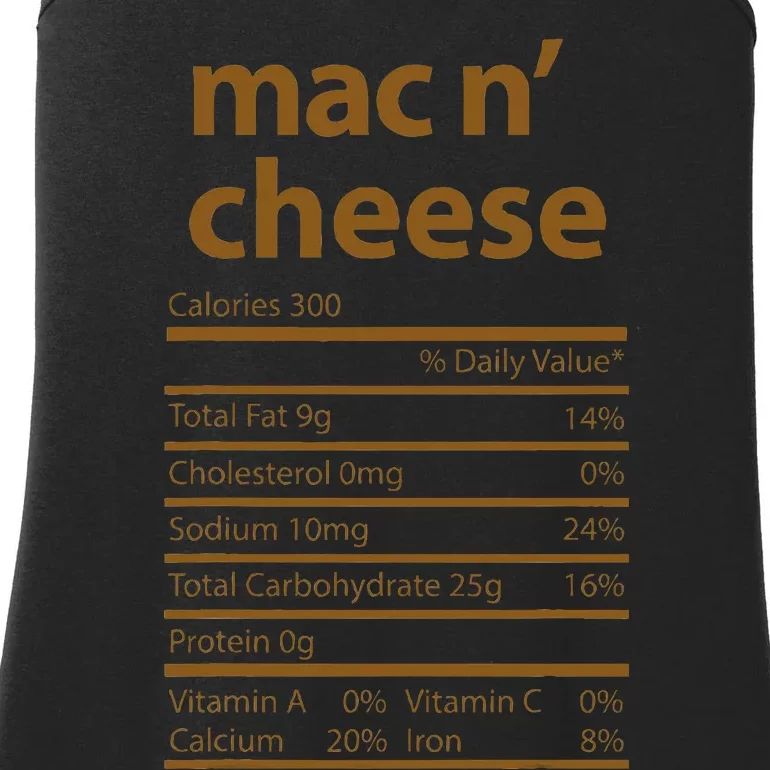 Mac N Cheese Family Thanksgiving Nutrition Fact Food Ladies Essential Tank