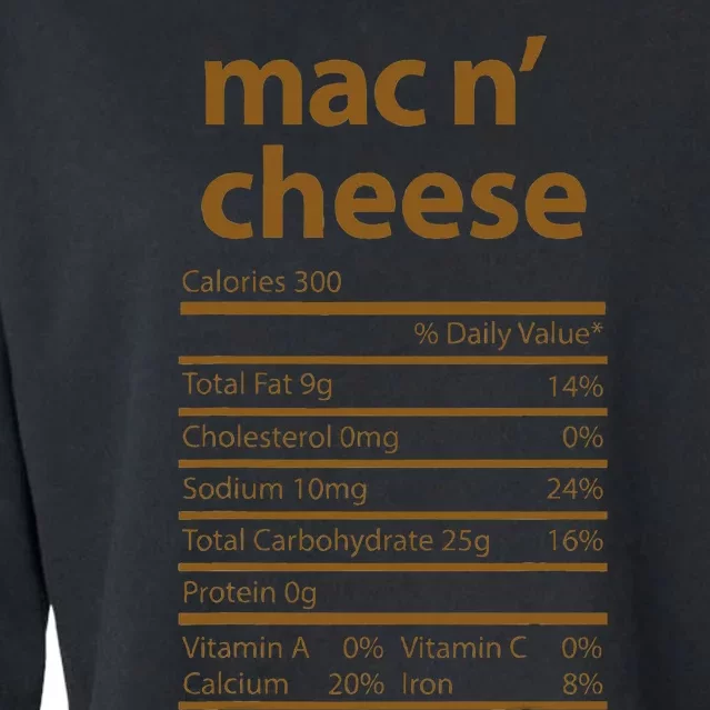 Mac N Cheese Family Thanksgiving Nutrition Fact Food Cropped Pullover Crew