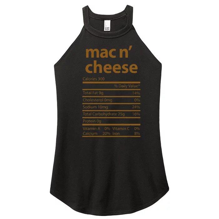 Mac N Cheese Family Thanksgiving Nutrition Fact Food Women’s Perfect Tri Rocker Tank