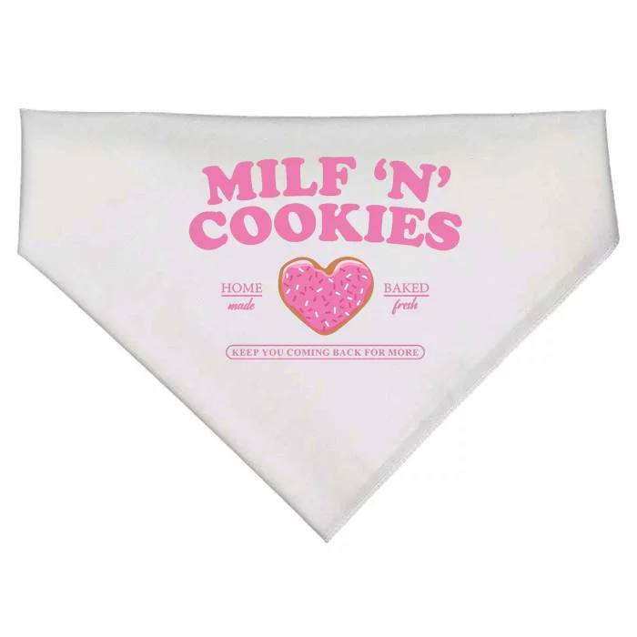 Milf N Cookies Love Home Made Baked Fresh Keep You Coming USA-Made Doggie Bandana