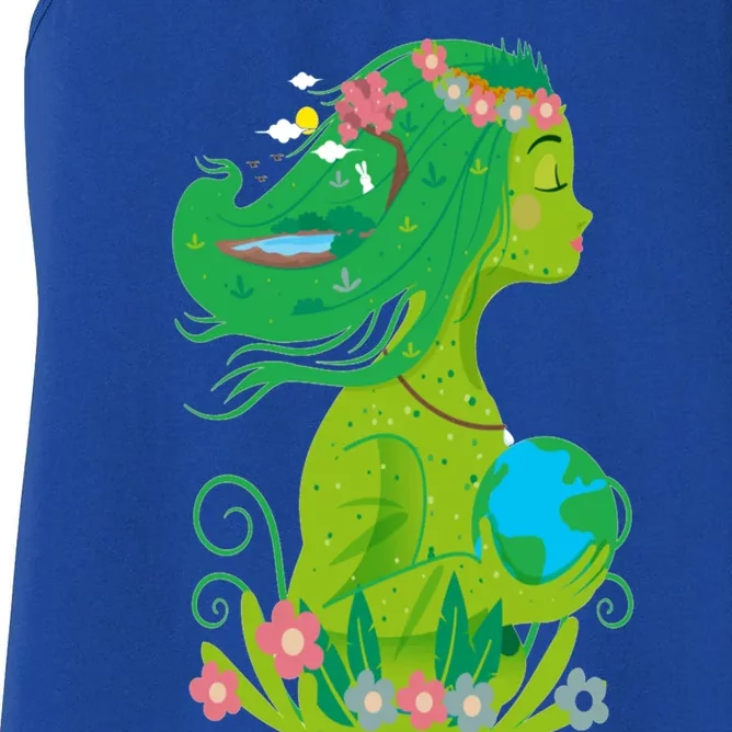 Mother Nature Conservation Earth Earth Day Druid Gift Meaningful Gift Women's Racerback Tank