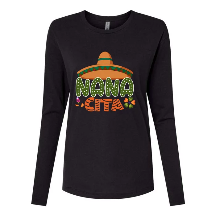 Mexican Nanacita Cinco De Mayo Mother's Day Womens Cotton Relaxed Long Sleeve T-Shirt