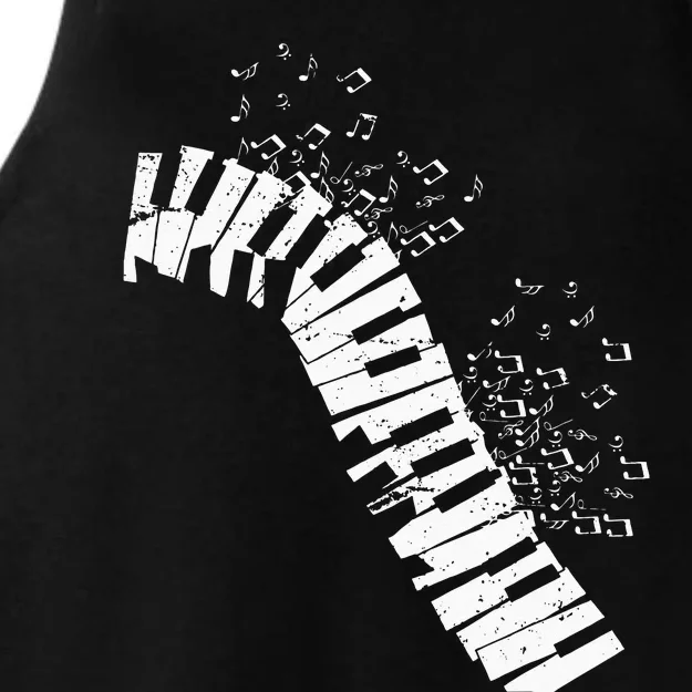 Music Notes Classical Music Instrument Piano Ladies Tri-Blend Wicking Tank