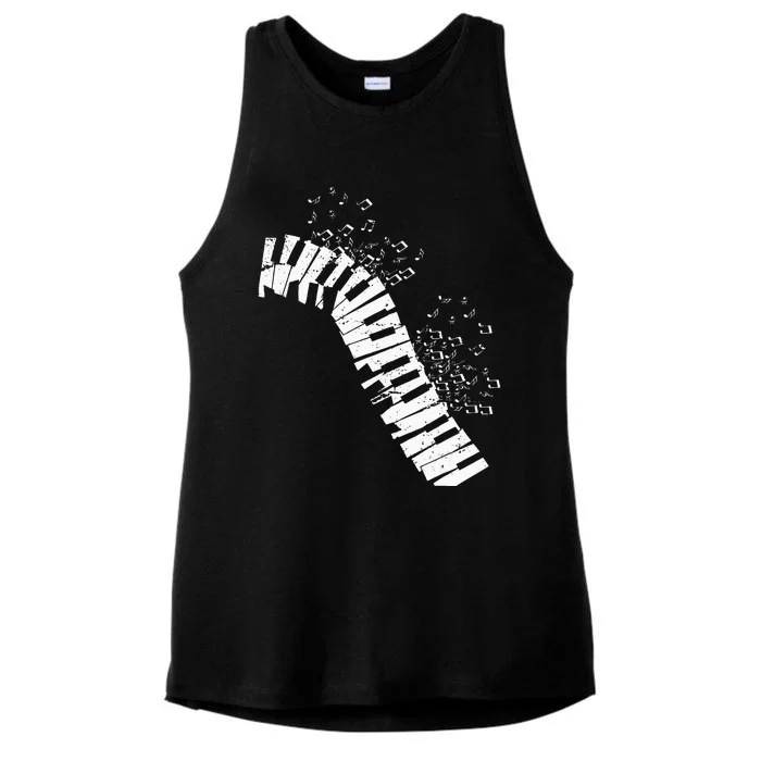 Music Notes Classical Music Instrument Piano Ladies Tri-Blend Wicking Tank