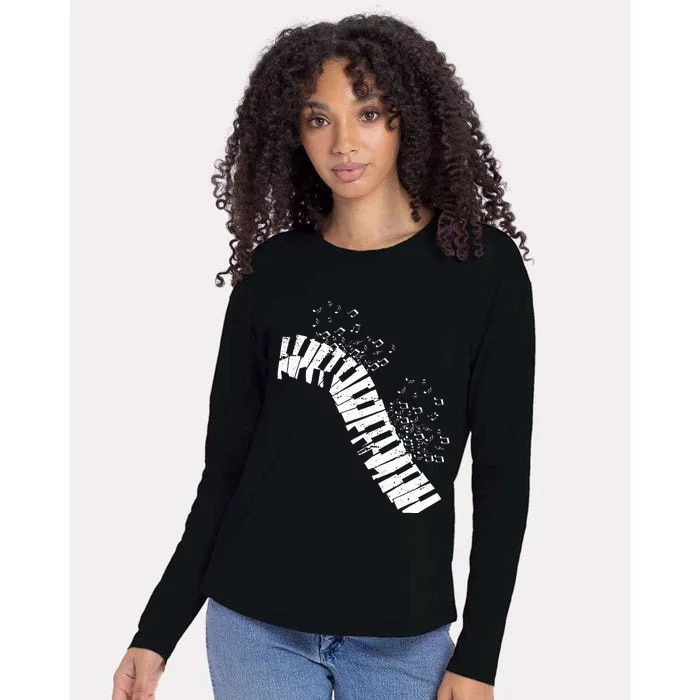 Music Notes Classical Music Instrument Piano Womens Cotton Relaxed Long Sleeve T-Shirt