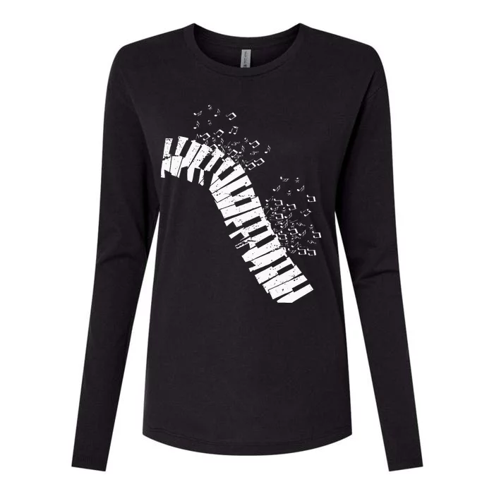 Music Notes Classical Music Instrument Piano Womens Cotton Relaxed Long Sleeve T-Shirt