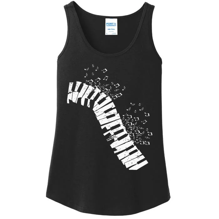 Music Notes Classical Music Instrument Piano Ladies Essential Tank