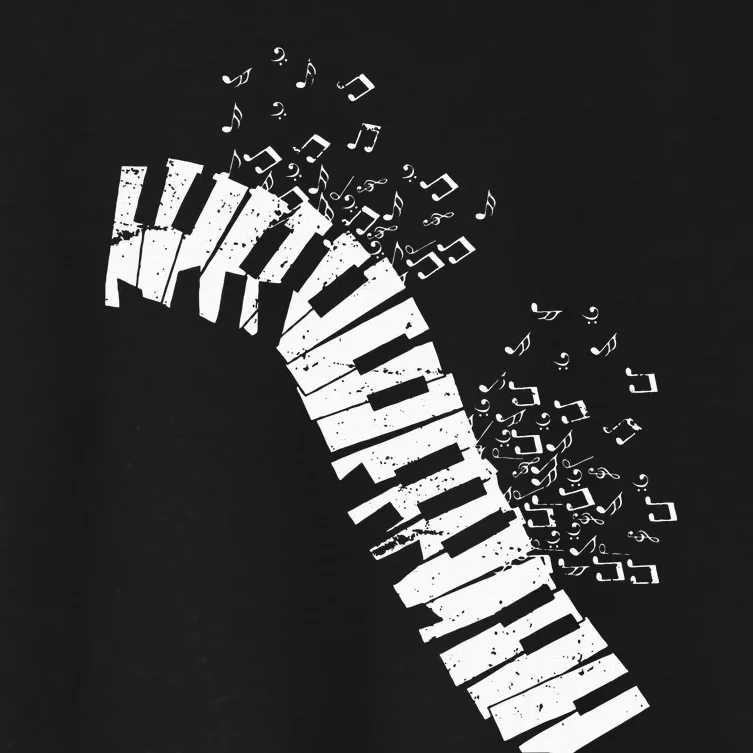 Music Notes Classical Music Instrument Piano Women's Crop Top Tee