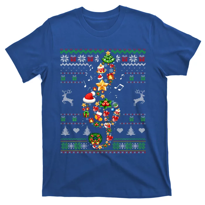 Music Note Christmas Ugly Sweater Musical Teacher Sing Carol Great Gift T-Shirt