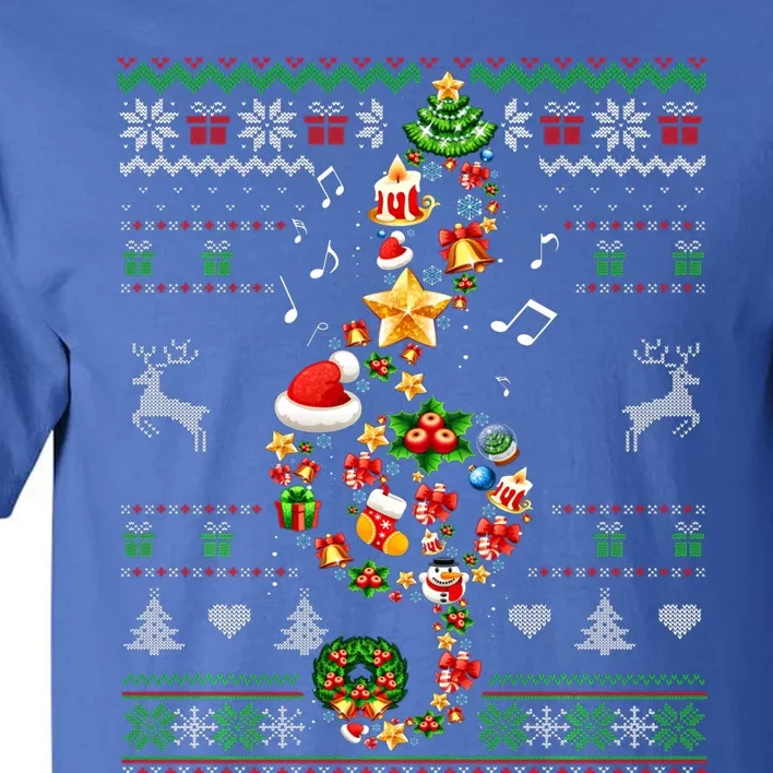 Music Note Christmas Ugly Sweater Musical Teacher Sing Carol Great Gift Tall T-Shirt