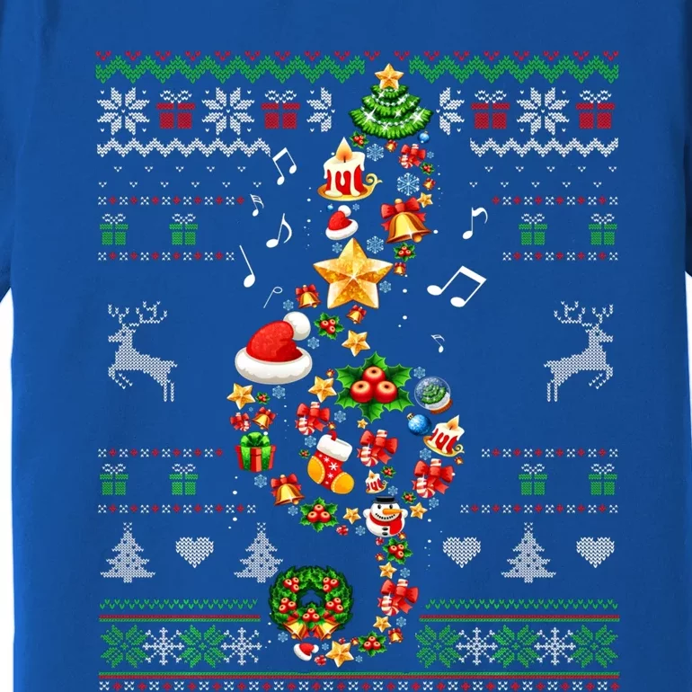 Music Note Christmas Ugly Sweater Musical Teacher Sing Carol Great Gift Premium T-Shirt