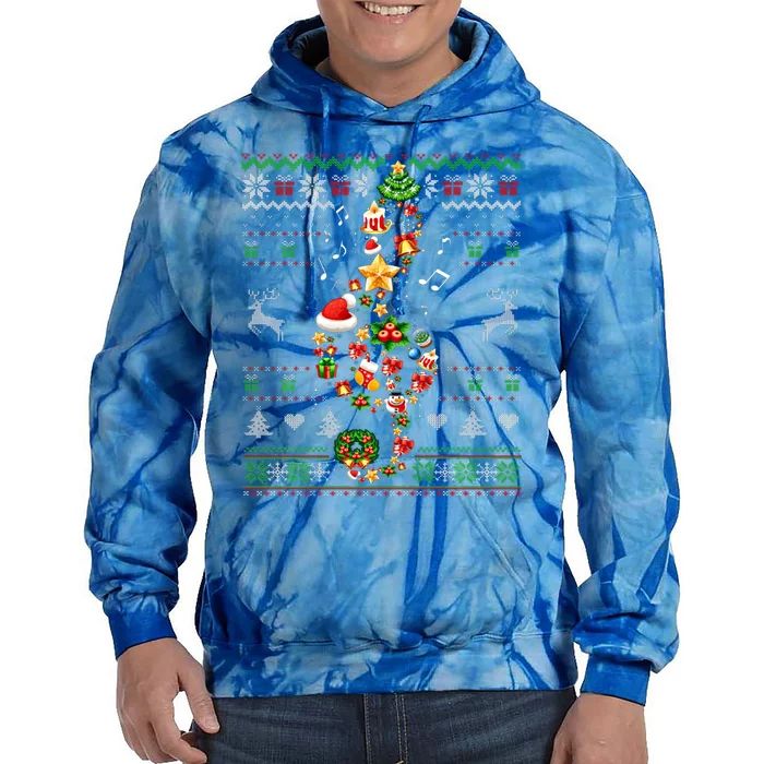 Music Note Christmas Ugly Sweater Musical Teacher Sing Carol Great Gift Tie Dye Hoodie