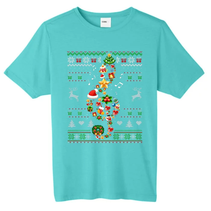 Music Note Christmas Ugly Sweater Musical Teacher Sing Carol Great Gift ChromaSoft Performance T-Shirt