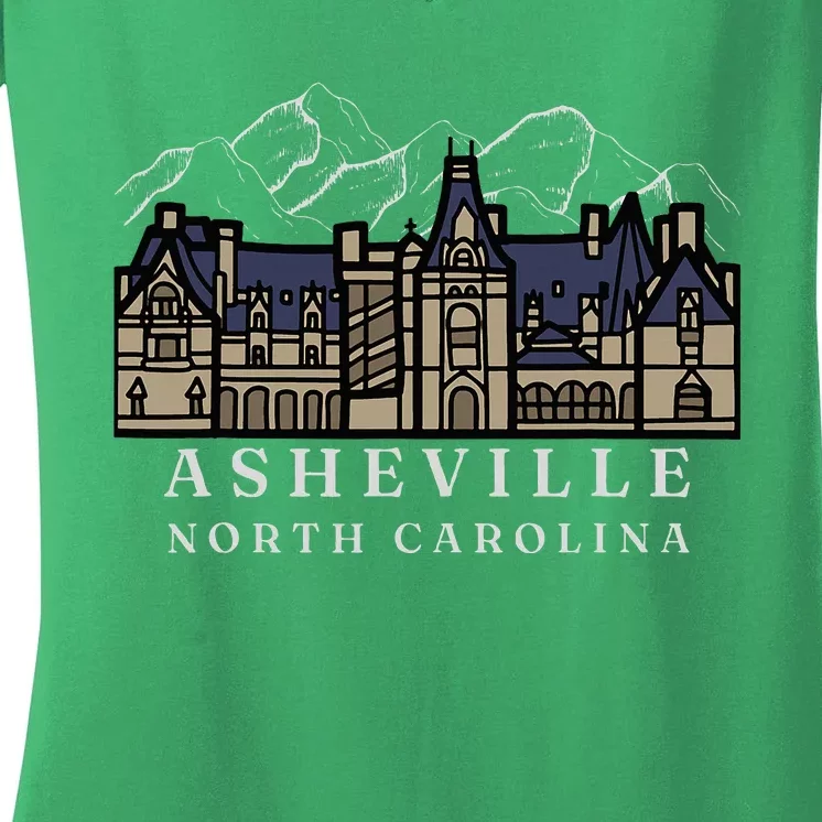 Mountains North Carolina Asheville Biltmore Women's V-Neck T-Shirt