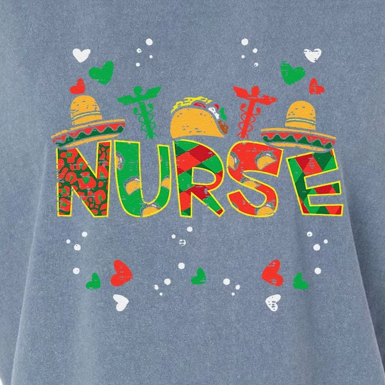 Mexican Nurse Cinco De Mayo Nurse Women Scrub Top Rn Icu Er Garment-Dyed Women's Muscle Tee