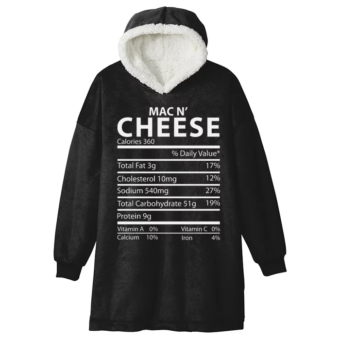 Mac N' Cheese Nutrition Facts Family Matching Hooded Wearable Blanket