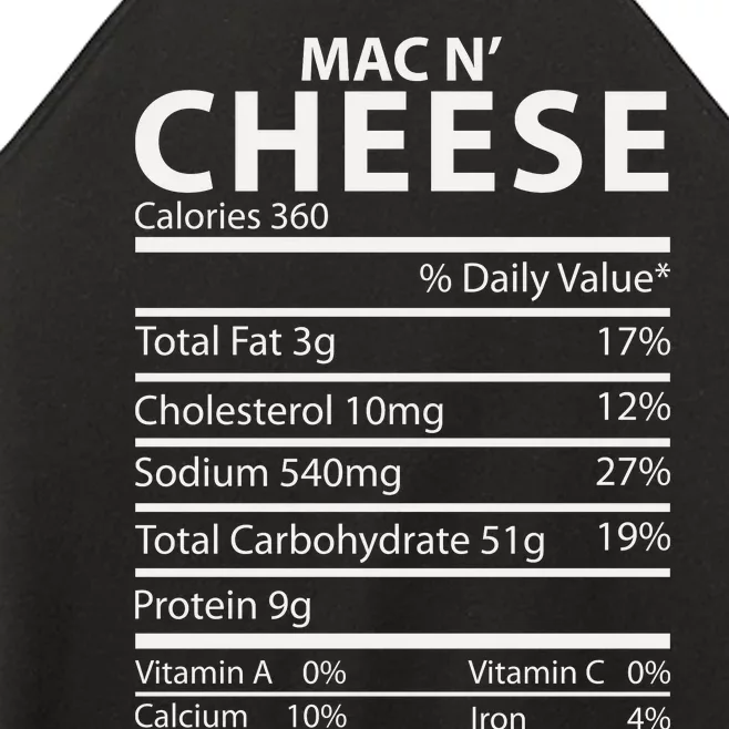 Mac N' Cheese Nutrition Facts Family Matching Women’s Perfect Tri Rocker Tank