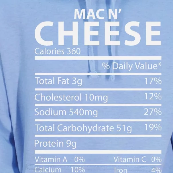 Mac N' Cheese Nutrition Facts Family Matching Unisex Surf Hoodie