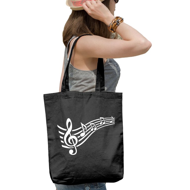 Music Notes Clef Tote Bag