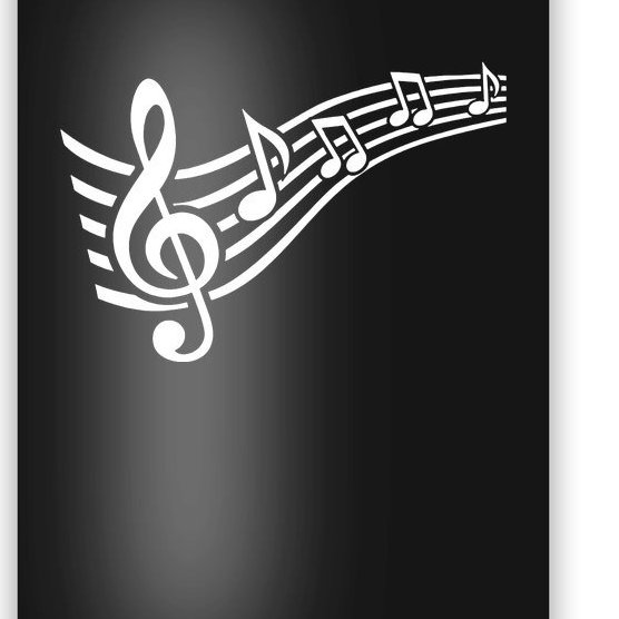 Music Notes Clef Poster