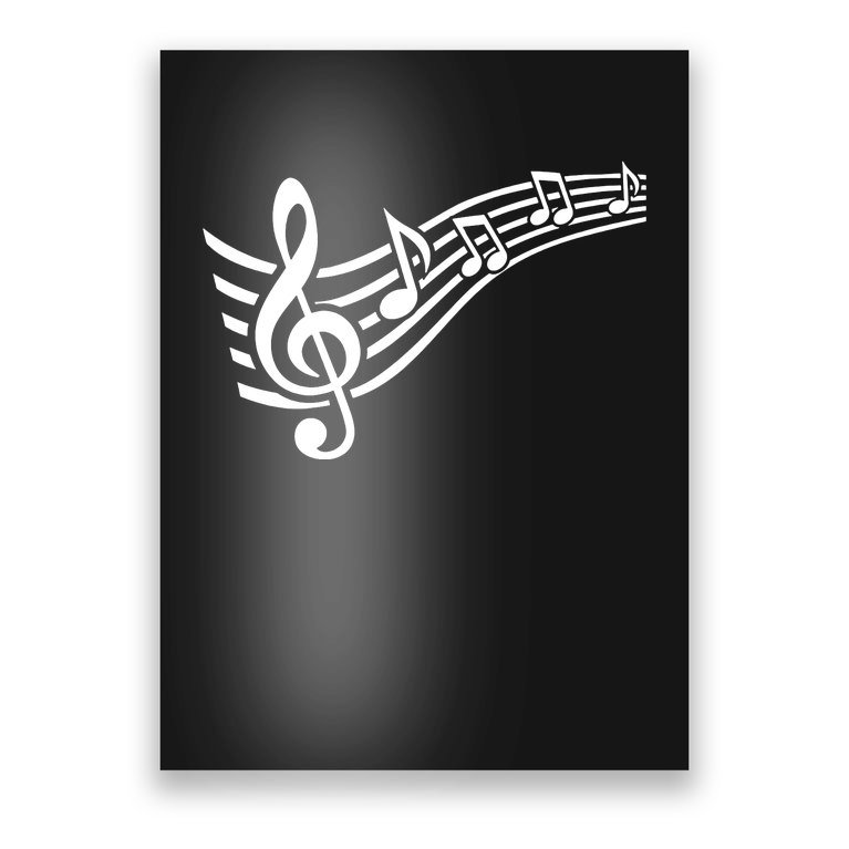 Music Notes Clef Poster